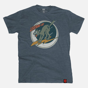 Lightning Cat T-shirt - Indigo