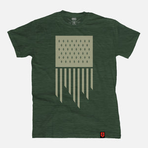 Flag T-Shirt - Heather Forrest / Sand