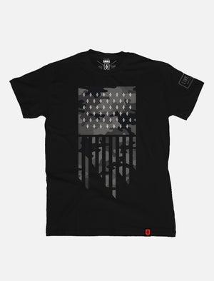 Flag T-Shirt - Black / Black Multicam