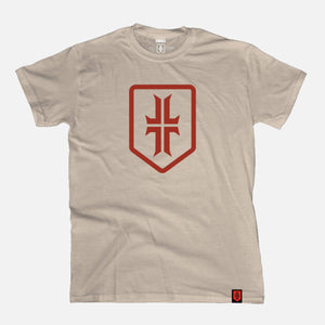 Shield T-Shirt - Sand / Red