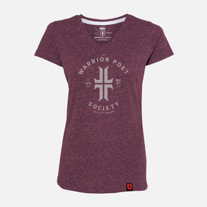 Women's Trademark V-Neck - Burgundy/White