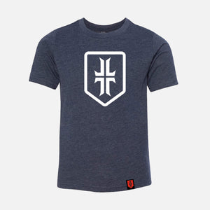 Youth Shield T-shirt - Navy/White